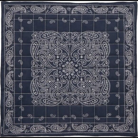 Madewell Navy Blue Quilted Bandana - Picture 1 of 4